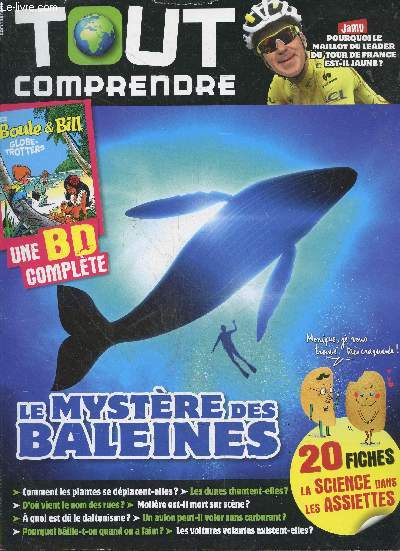 Tout comprendre N34 juillet aout 2015- pourquoi le maillot du leader du tour de france est il jaune - le mystere des baleines- BD boule et bill- d'ou vient le nom des rues, un avion peut il voler sans carburant, les dunes chantent elles, a quoi est du...