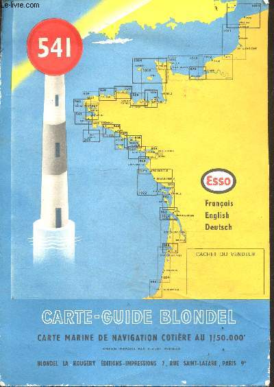 Carte-guide blondel n541- Carte marine de Navigation Cotire au 1 / 50000e