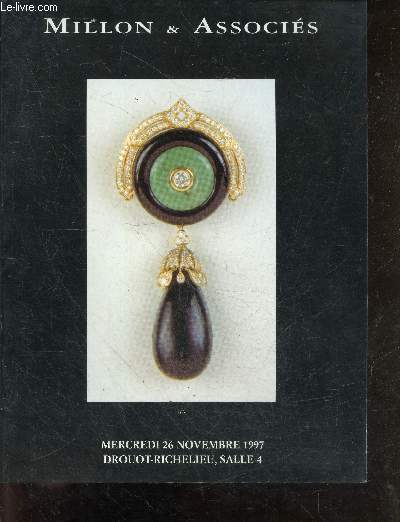 Catalogue de ventes aux enchres - Pierres sur papier,perles, bijoux inachevs et lments de bijoux, trs nombreux bijours - Millon & Associs - Drouot Richelieu salle 4 26 novembre 1997.