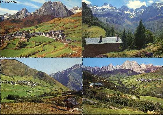 Lot 4 cartes postale des pyrenees- PYRENECOLOR- N3067 pyrenees vallee d'aspe le cirque de peyranere + N3596 le cirque du village de lescun les aiguilles d'ansabere, le pic billare, le pic d'anie + N3755 lescun vallee d'aspe parc national + N3155 ...