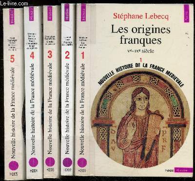 Nouvelle histoire de la france medieval - lot de 5 volumes : Tome 1 Les origines franques + Tome 2 L'hritage des Charles + Tome 3 L'Ordre seigneurial + Tome 4 Temps d'quilibres, temps de ruptures + Tome 5 Temps de crises, temps d'espoirs