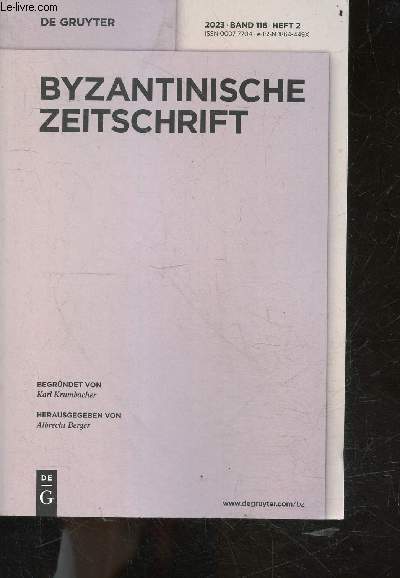 Byzantinische zeitschrift - 2023 - band 116 - heft 2