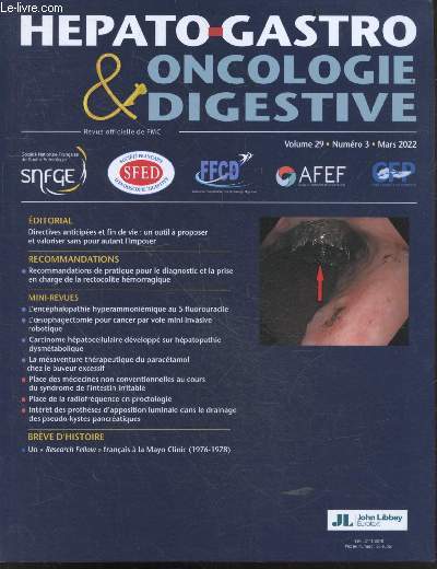 Hepato Gastro & Oncologie Digestive - Volume 29, numro 3, Mars 2022-