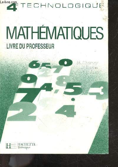 Mathematiques - 4eme Technologique - livre du professeur