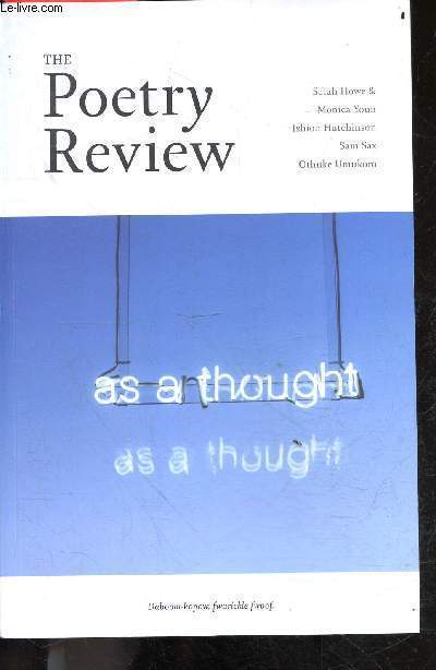 The poetry review - As a thought - sarah howe, monica youn, ishion hutchinson, sam sax, othuke umukoro