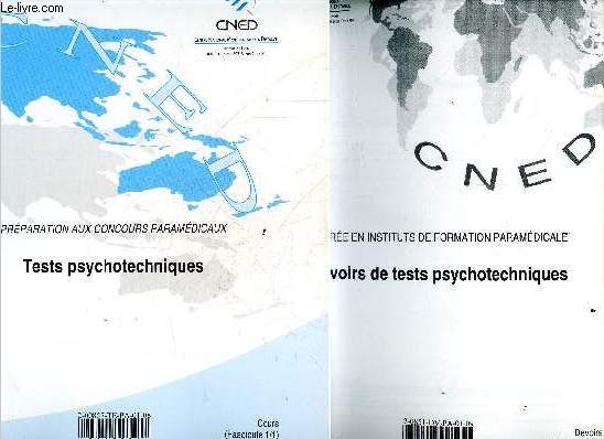 Preparation aux concours paramedicaux - lot de 2 volumes : Tests psychotechniques, cours, fascicule 1/1 + devoirs de tests psychotechniques, devoirs, fascicule 1/1