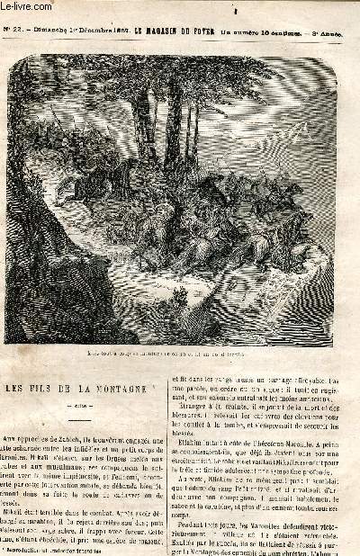 Le magasin du foyer, journal des bonnes lectures - 1867, 3e annee - N22 dimanche1er decembre 1867- les fils de la montagne, le libre penseur, un duel, comment on traite les poetes en russie