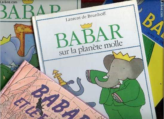 Babar sur la planete molle + Le roi Babar + Le chateau de babar + Babar et le fantme - lot de 4 ouvrages Babar