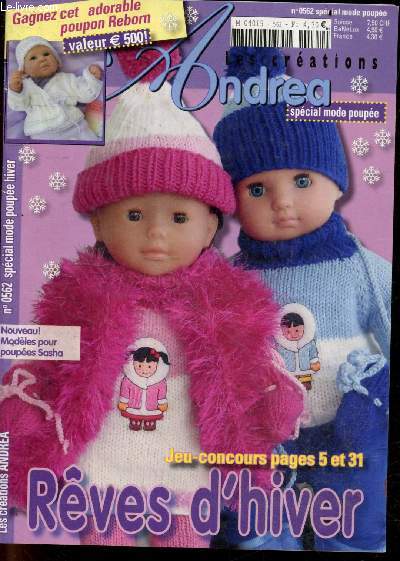 Andrea special mode poupee hiver N562- avec instruction de realisation et quelques patrons- reves d'hiver- modeles pour poupee sasha- xalia et xheneta- xaviera- xiomara et xavier - xandra- xena- ...