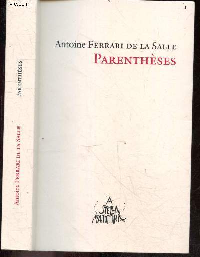 Parentheses - Edition original N26/50 + envoi de l'auteur