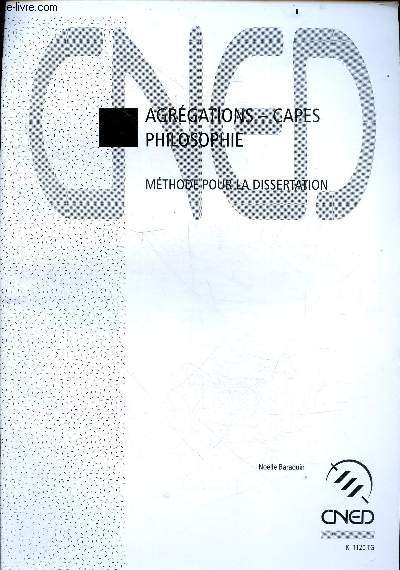 CNED - Agregations - CAPES philosophie - methode pour la dissertation