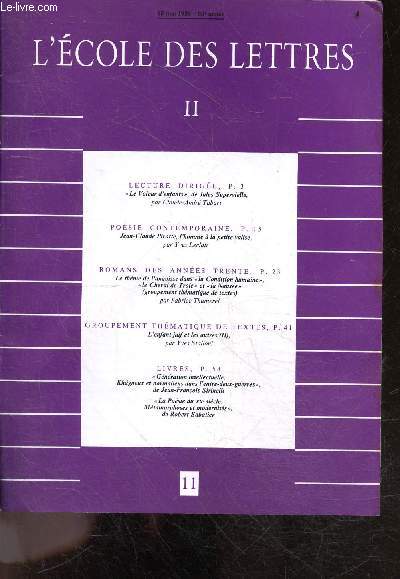 L'ecole des lettres II - 15 mai 1989, N11, 80e annee-