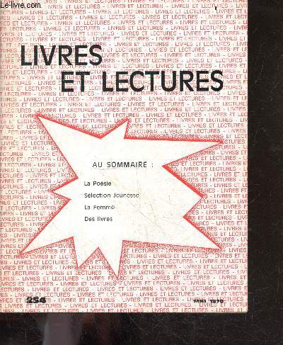 Livres et lectures N254 mai 1970- La poesie, selection jeunesse, la femme, des livres, le theatre, le cinema, disque...