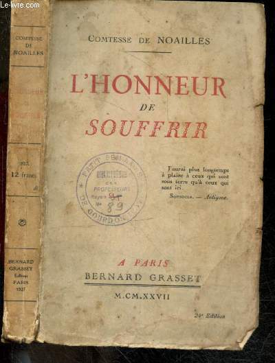 L'honneur de souffrir - 24e edition