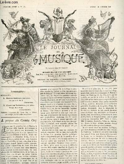 Le journal de Musique N231, samedi 30 octobre 1880- Marche Theatrale, pour piano, musique de A. David- Chant des bohemiens, pour piano, musique de F. Berger- a propos du Comte Ory - album anecdotique- Nouvelles de partout