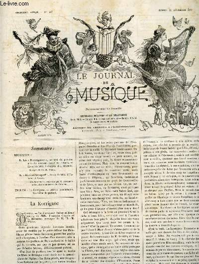 Le journal de Musique N237, samedi 11 decembre 1880- La Korrigane, pas final du premier acte du nouveau ballet de l'opera, livret de MM. F. Coppee et L. Merante, musique de Ch.-M. Widor- Michel Strogoff, drame de MM. D'Ennery et Verne, musique russe...