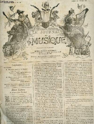 Le journal de Musique N240, samedi 1er janvier 1881- Brunette, poesie de Ch. Monselet, musique de F. Poise, extraite de l'amour medecin (opera comique en trois actes, d'apres Moliere)- Beaux jours passes, melodie americaine pour piano, musique de Alfred