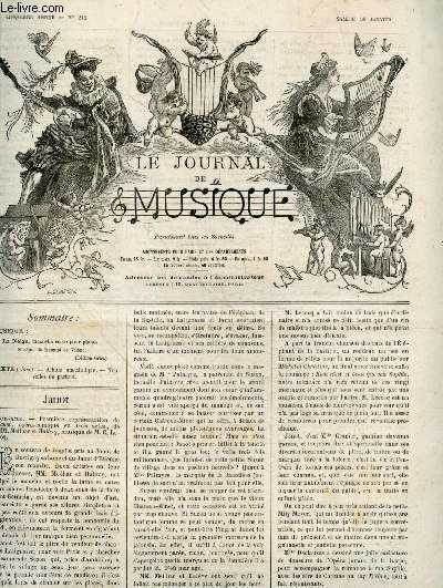 Le journal de Musique N244, samedi 29 janvier 1881- La neige, mazurka russe pour piano, musique de Renaud de Vilbac- Janot - album anecdotique- nouvelles de partout