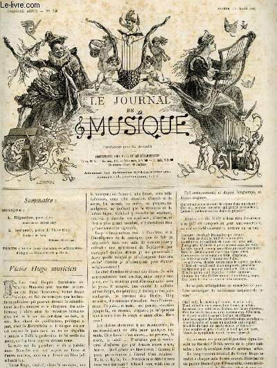 Le journal de Musique N250, samedi 12 mars 1881- Rigaudon, pour piano, musique de Alfred May- Souvenir, poesie de Victor Hugo, musique de Lalo- victor hugo musicien- album anecdotique- nouvelles de partout
