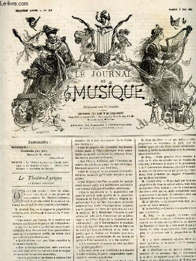 Le journal de Musique N258, samedi 7 mai 1881- Serenade, pour piano, musique de Ch. Alwens- Le theatre lyrique au conseil municipal- la chanson grecque- album anecdotique- nouvelles de partout