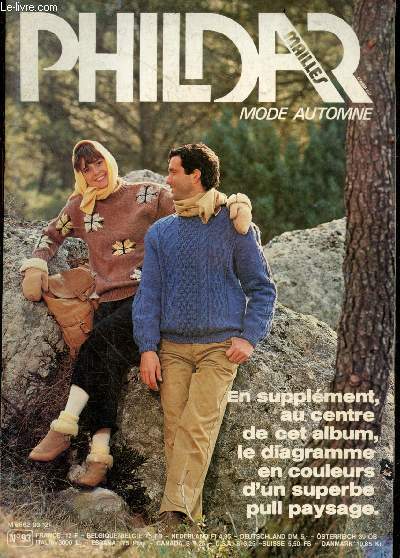 Phildar mailles N93 - mode automne- gilet grand confort, les paves de torsade, le chines, confortablet et jeune, jacquard facile, la mode des blasons, ensemble coordonne, classiques raffines ...