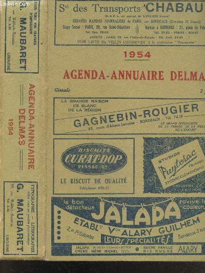 Agenda Annuaire Delmas Gironde 1954