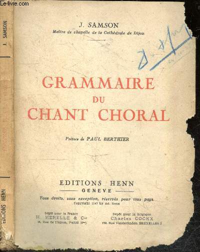 Grammaire du chant choral