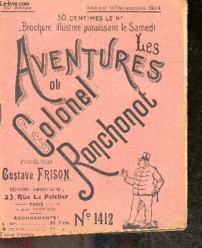Les aventures du Colonel Ronchonot - Samedi 15 novembre 1924, 50e annee, N1412 - La vengeance de Ronchonot