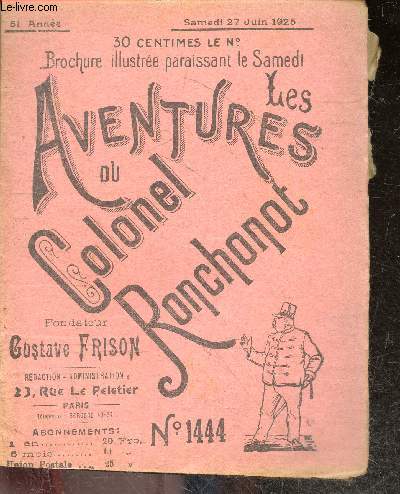 Les aventures du Colonel Ronchonot - Samedi 27 Juin 1925, 51e annee, N1444 - Ronchonot a la mer