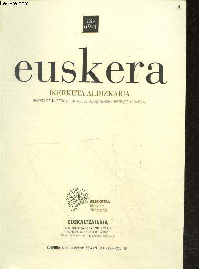 Euskera Ikerketa Aldizkaria - 2024, 69-1 bilbo - Revista de investigacion / Revue de recherche / Research journal - Beasaingo gazte-hizkera aztergai: testuinguruaren eragina kode-alternantzian- Ahozko hizkera informalerako gaitasuna eta harreman-sare ...
