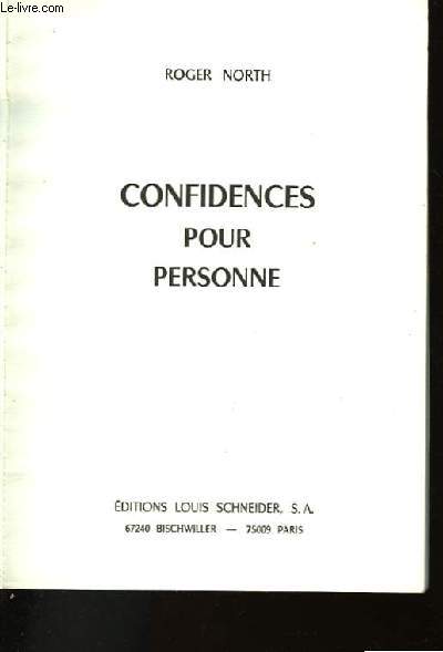 CONFIDENCES POUR PERSONNE
