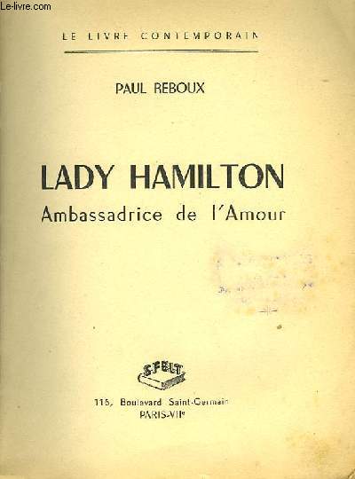 LADY HAMILTON AMBASSADRICE DE L'AMOUR