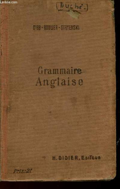 GRAMMAIRE ANGLAISE
