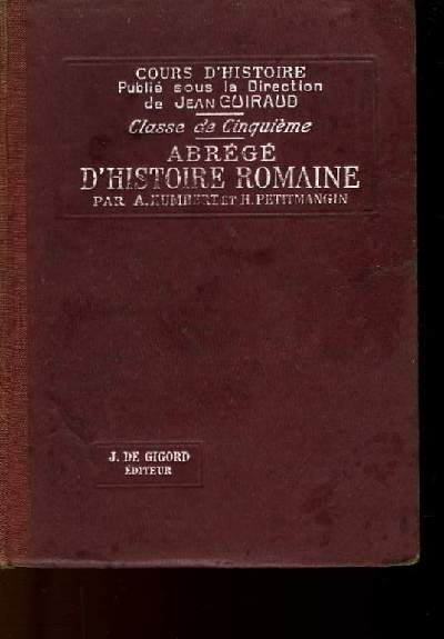 ABREGE D'HISTOIRE ROMAINE - CLASSE DE 5me