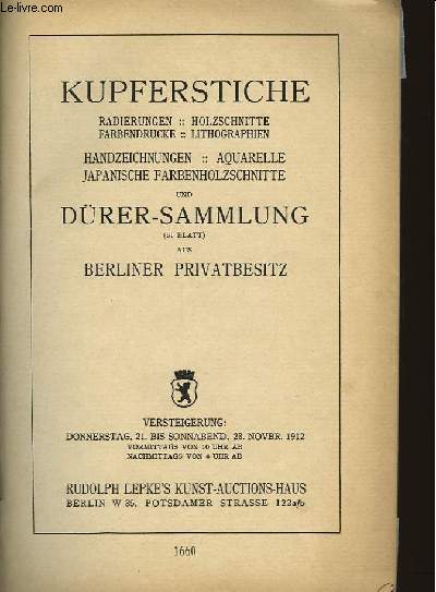 KUPFERSTICHE - DRER-SAMMLUNG