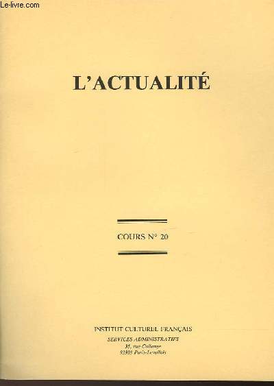 L'ACTUALITE - COURS N20