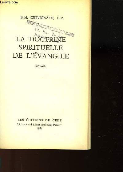 LA DOCTRINE SPIRITUELLE DE L'EVANGILE