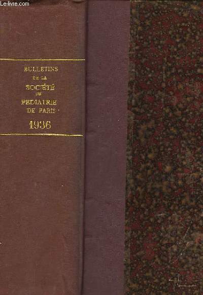 BULLETINS DE LA SOCIETE DE PEDIATRIE DE PARIS - TOME 34 (EN UN SEUL VOLUME)