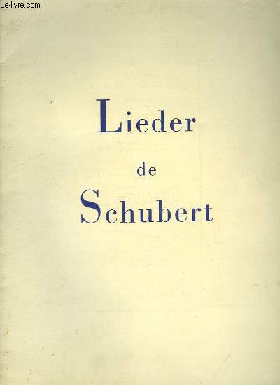 LIEDER DE SCHUBERT