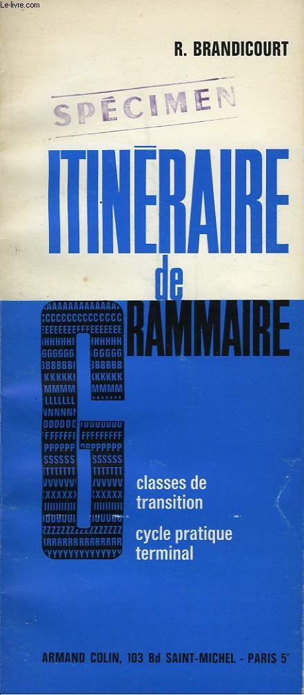 ITINERAIRE DE GRAMMAIRE