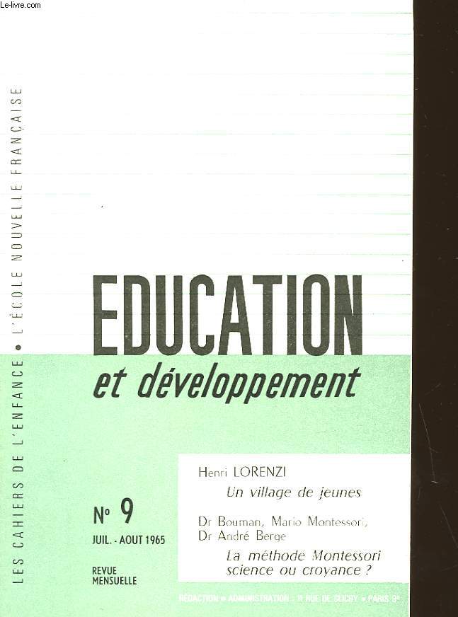 EDUCATION ET DEVELOPPEMENT