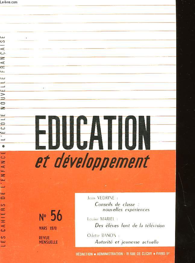EDUCATION ET DEVELOPPEMENT N 56