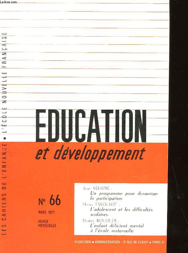 EDUCATION ET DEVELOPPEMENT N65