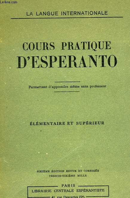 COURS PRATIQUE D'ESPERANTO