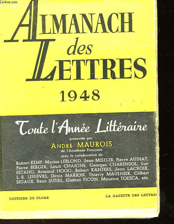 ALMANACH DES LETTRES 1948
