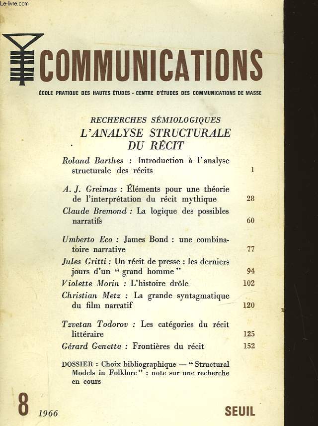 COMMUNICATION RECHERCHES SEMIOLOGIQUES