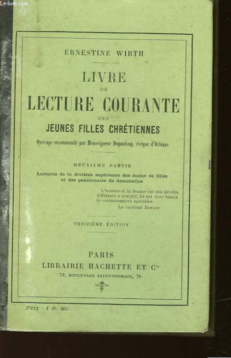 LIVRE DE LECTURE COURANTE DES JEUNES FILLES CHRETIENNES