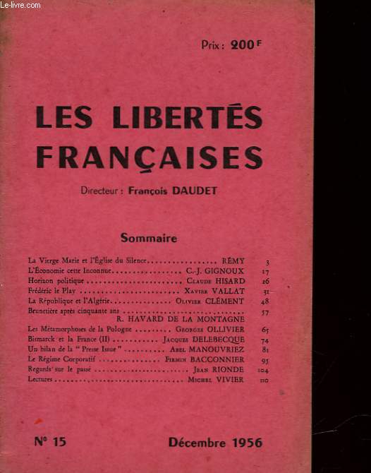 LES LIBERTES FRANCAISES - N15