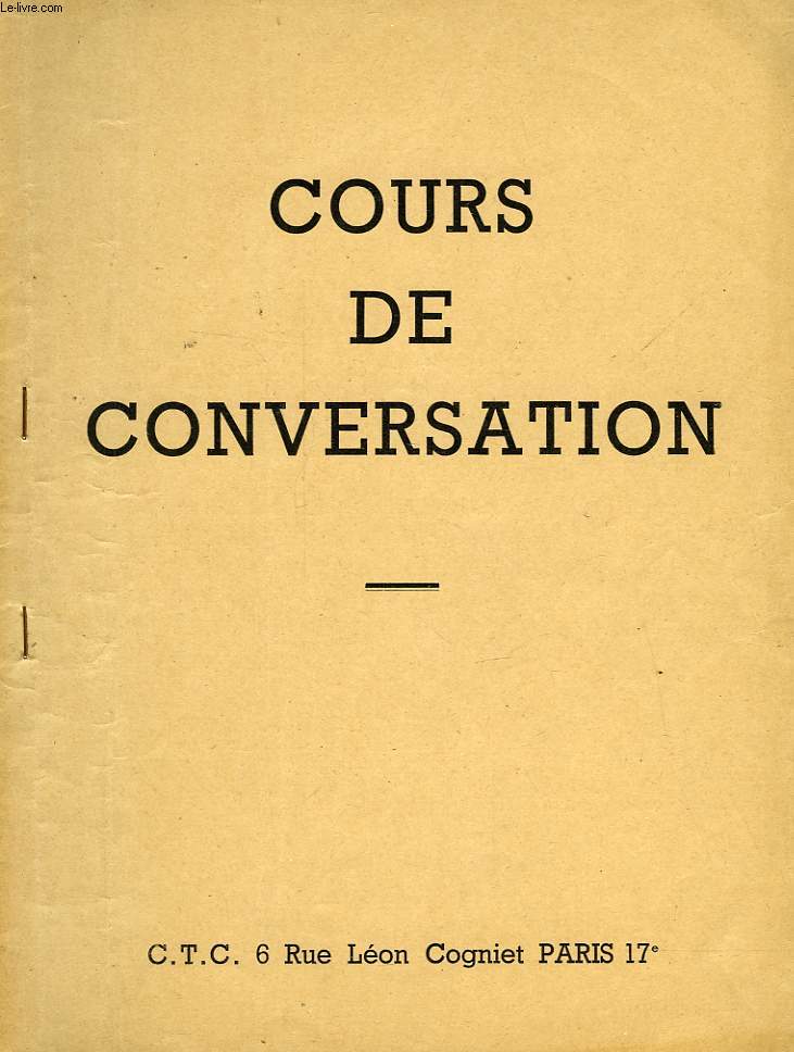COURS DE CONVERSATION
