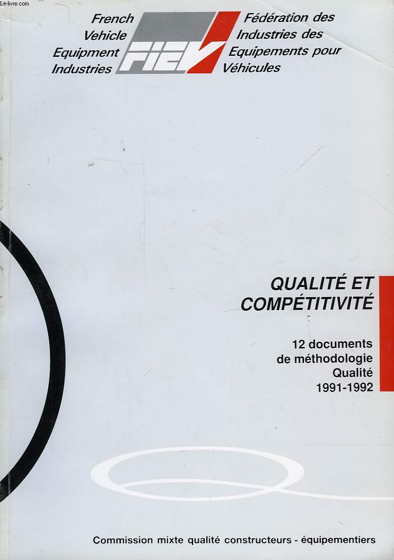 OUVRAGE QUALITE 1991-1992 FIEV